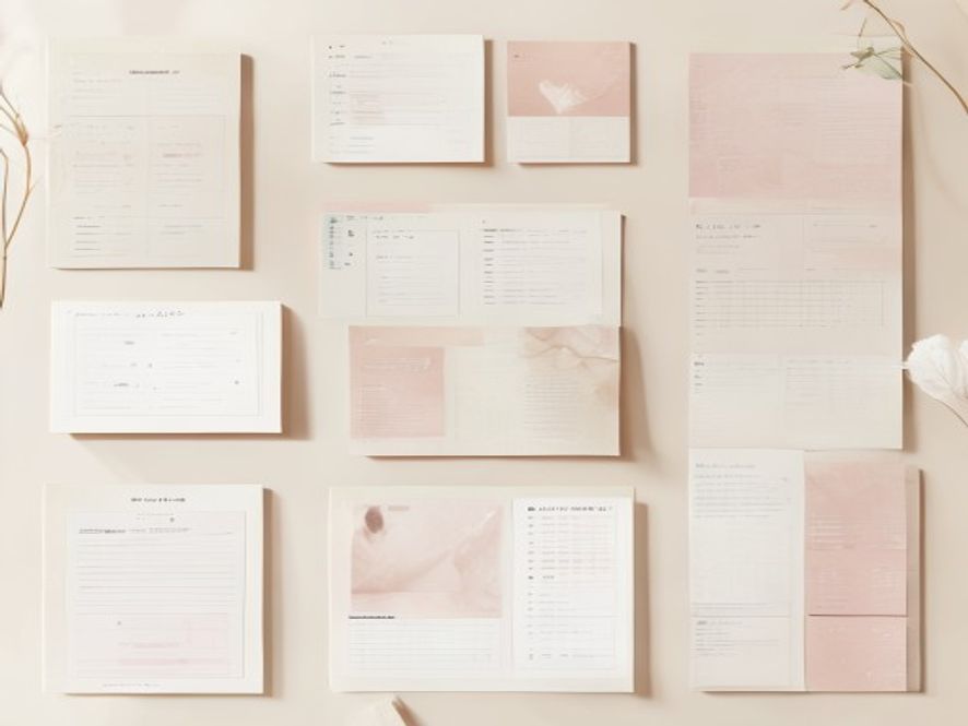 Notebook showing different schedule framework options side by side
